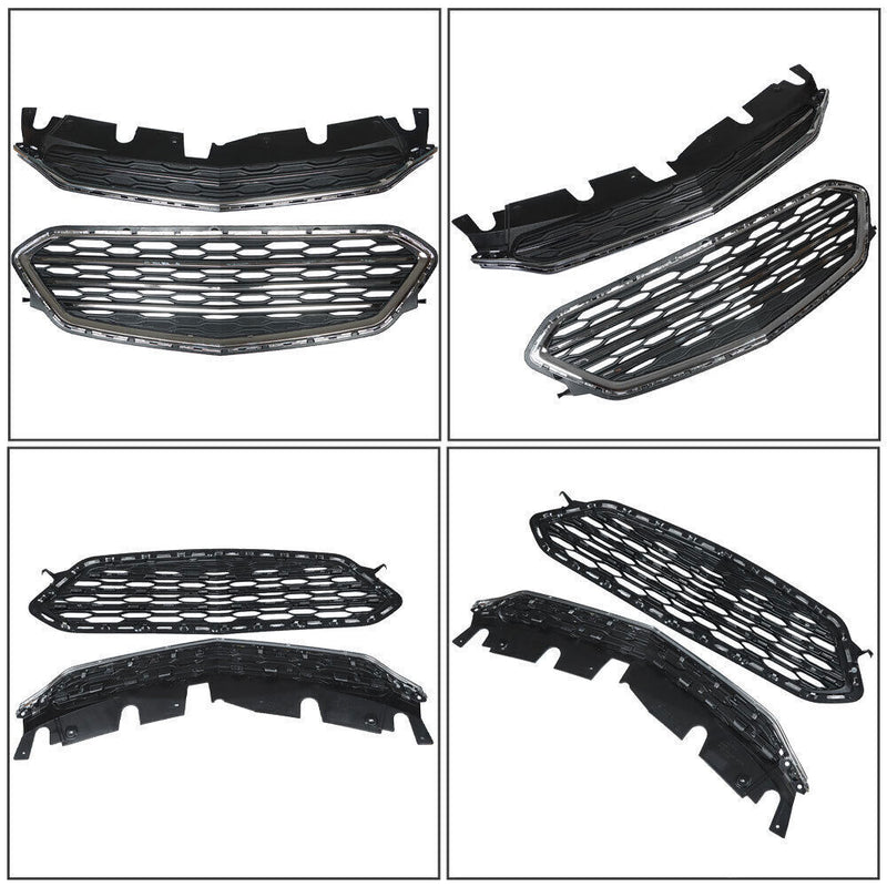 DURAFORCE Front Upper Lower Grille Grill Set For Chevrolet Equinox 2016-2017