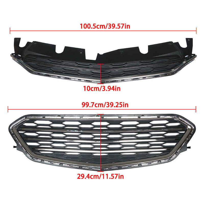 DURAFORCE Front Upper Lower Grille Grill Set For Chevrolet Equinox 2016-2017