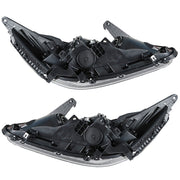 DURAFORCE Headlights Headlamps Halogen For 2013-2015 Honda Accord Black Right Left