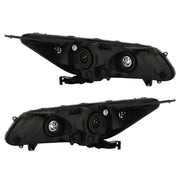 DURAFORCE Headlights Headlamps Halogen For 2013-2015 Honda Accord Black Right Left