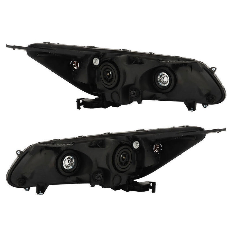 DURAFORCE Headlights Headlamps Halogen For 2013-2015 Honda Accord Black Right Left