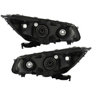 DURAFORCE Headlights Headlamps Halogen For 2013-2015 Honda Accord Black Right Left