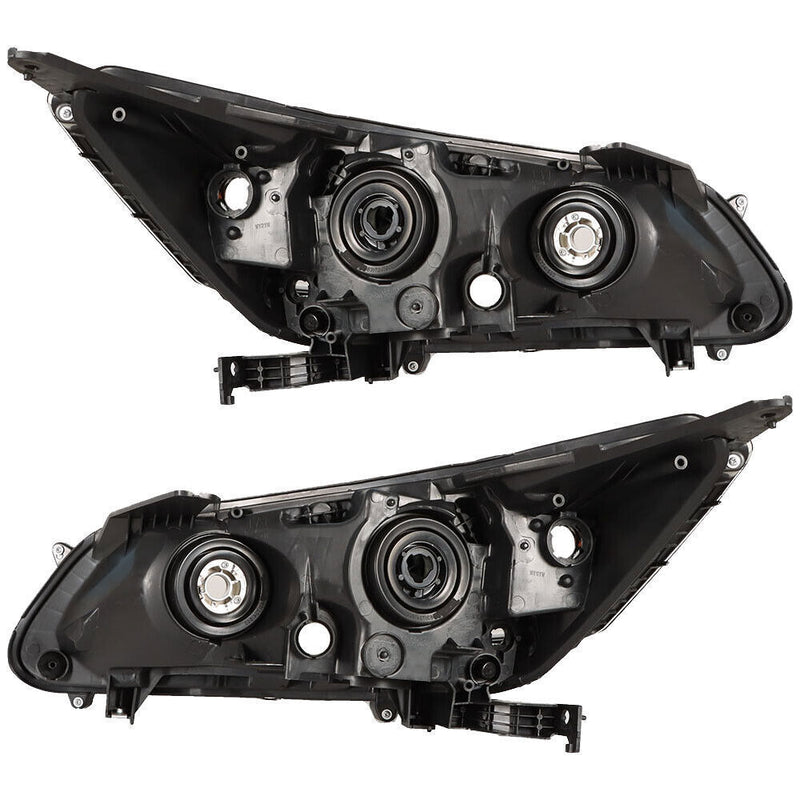 DURAFORCE Headlights Headlamps Halogen For 2013-2015 Honda Accord Black Right Left