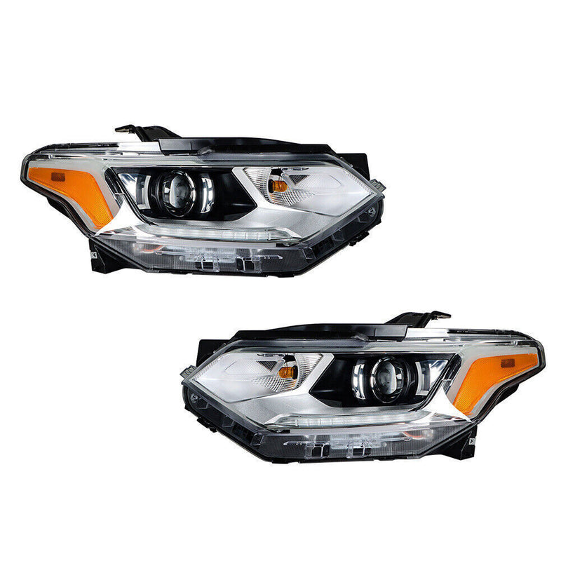 DURAFORCE Right&Left Headlights For 2018-2021 Chevy Traverse Chrome HID w/ LED DRL