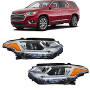 DURAFORCE Right&Left Headlights For 2018-2021 Chevy Traverse Chrome HID w/ LED DRL