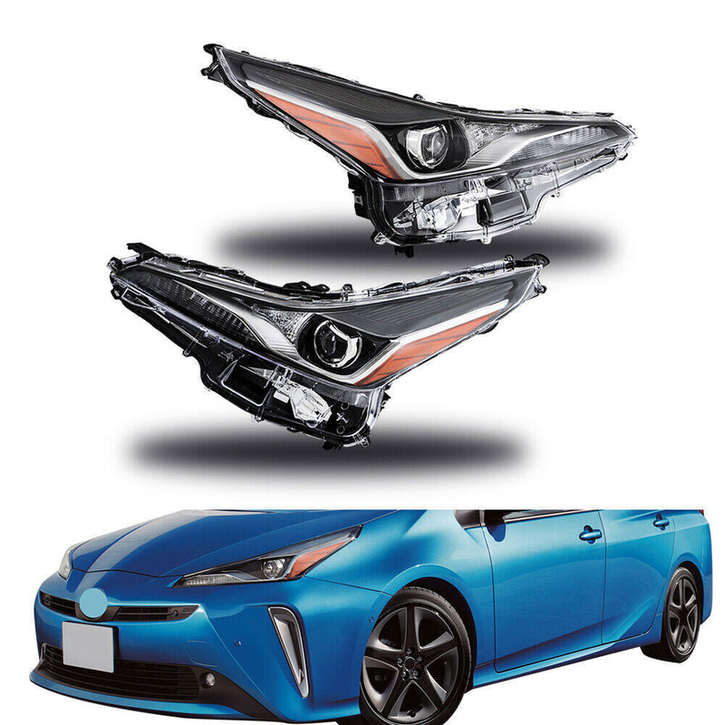 DURAFORCE Left+Right Headlight For 2019 2020 2021 2022 Toyota Prius LED Headlamps