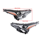 DURAFORCE Left+Right Headlight For 2019 2020 2021 2022 Toyota Prius LED Headlamps