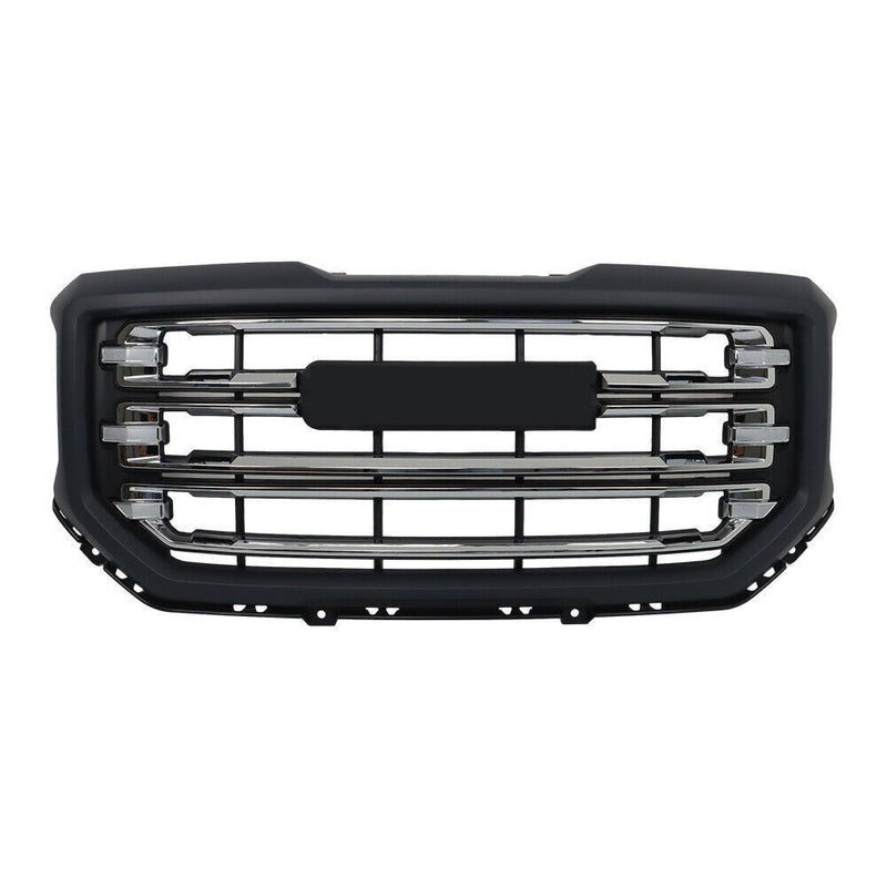 DURAFORCE Front Grille Chrome Plating Black Gray For 2016-18 2019 Gmc Sierra 1500