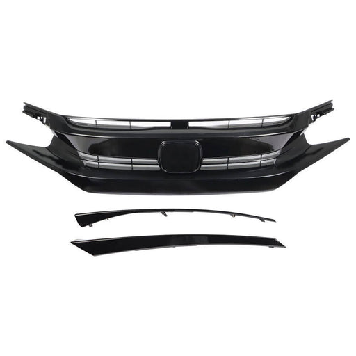 DURAFORCE Front Hood Grill Grille Eyelid For 2016-2018 Honda Civic Coupe Sedan