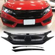 DURAFORCE Front Hood Grill Grille Eyelid For 2016-2018 Honda Civic Coupe Sedan