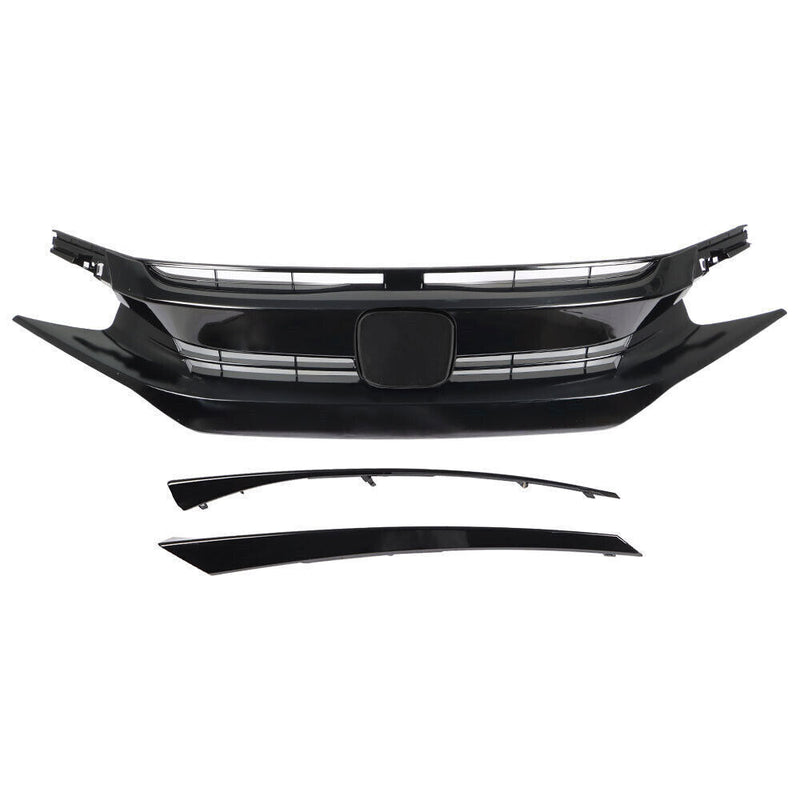 DURAFORCE Front Hood Grill Grille Eyelid For 2016-2018 Honda Civic Coupe Sedan