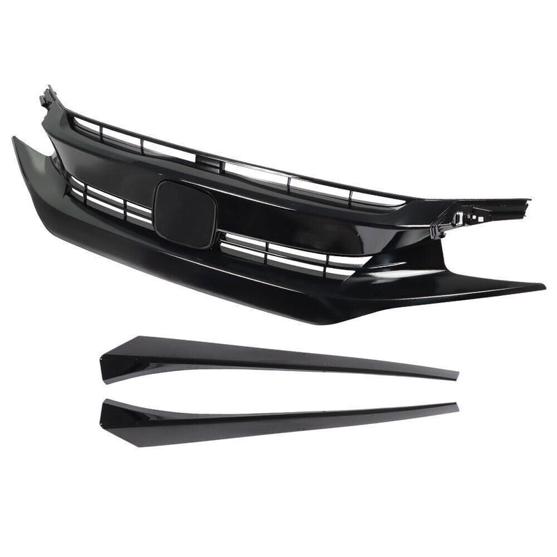 DURAFORCE Front Hood Grill Grille Eyelid For 2016-2018 Honda Civic Coupe Sedan