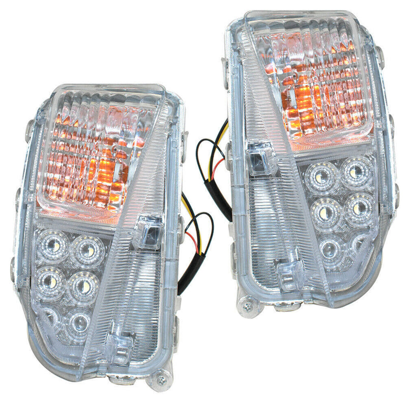 DURAFORCE Left and Right Fog Lights Fit For 2012-2015 Toyota Prius Clear LED DRL