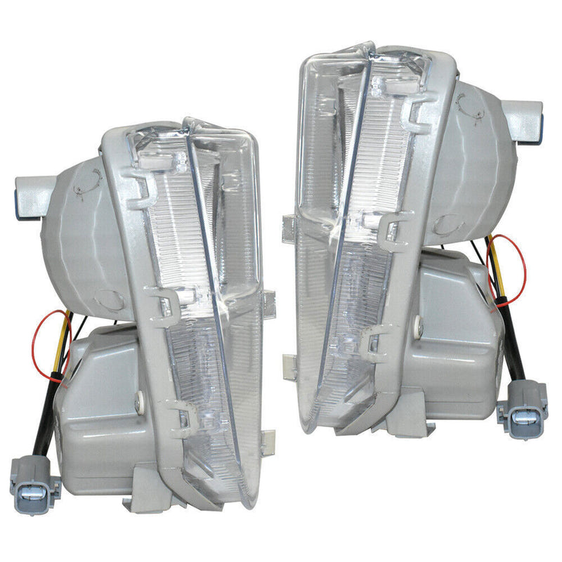 DURAFORCE Left and Right Fog Lights Fit For 2012-2015 Toyota Prius Clear LED DRL