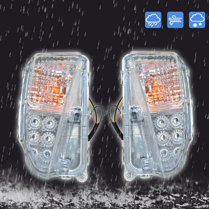DURAFORCE Left and Right Fog Lights Fit For 2012-2015 Toyota Prius Clear LED DRL