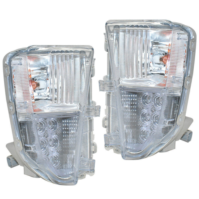 DURAFORCE Left and Right Fog Lights Fit For 2012-2015 Toyota Prius Clear LED DRL