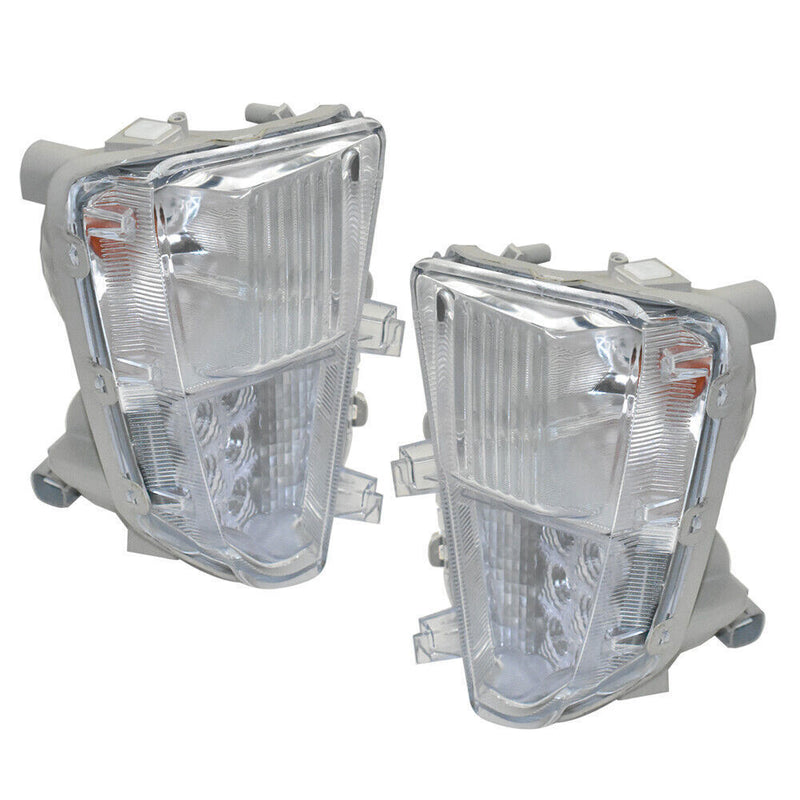DURAFORCE Left and Right Fog Lights Fit For 2012-2015 Toyota Prius Clear LED DRL