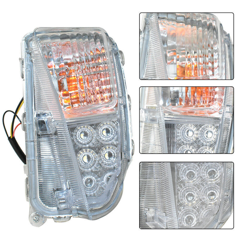 DURAFORCE Left and Right Fog Lights Fit For 2012-2015 Toyota Prius Clear LED DRL