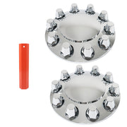 DURAFORCE Chrome Pair Front Wheel Covers Hub Axle Semi Plastic ABS 33mm Nut Covers