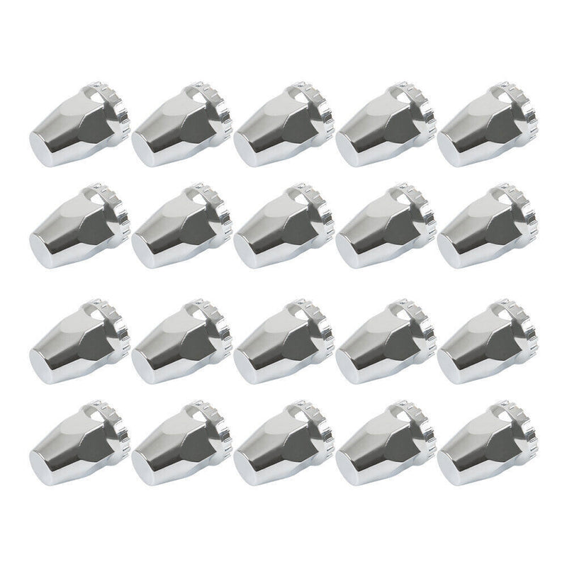 DURAFORCE Chrome Pair Front Wheel Covers Hub Axle Semi Plastic ABS 33mm Nut Covers