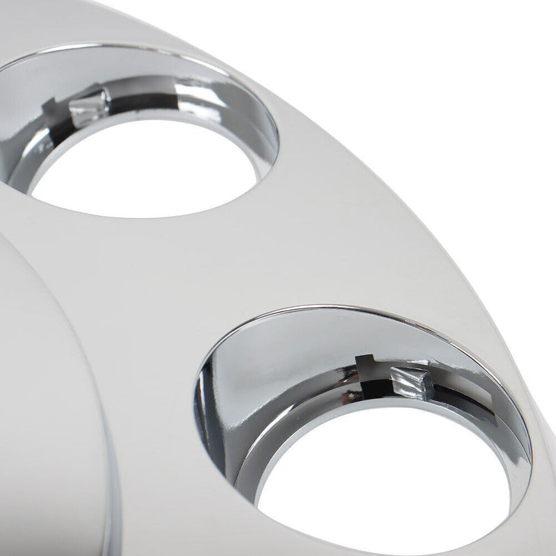 DURAFORCE Chrome Pair Front Wheel Covers Hub Axle Semi Plastic ABS 33mm Nut Covers