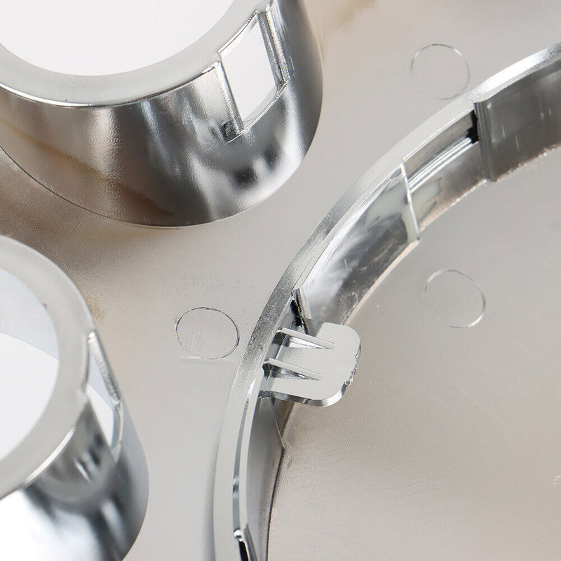 DURAFORCE Chrome Pair Front Wheel Covers Hub Axle Semi Plastic ABS 33mm Nut Covers