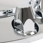 DURAFORCE Chrome Pair Front Wheel Covers Hub Axle Semi Plastic ABS 33mm Nut Covers