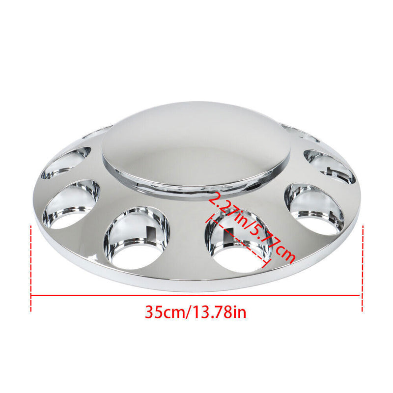 DURAFORCE Chrome Pair Front Wheel Covers Hub Axle Semi Plastic ABS 33mm Nut Covers