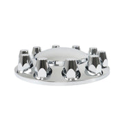 DURAFORCE Chrome Pair Front Wheel Covers Hub Axle Semi Plastic ABS 33mm Nut Covers