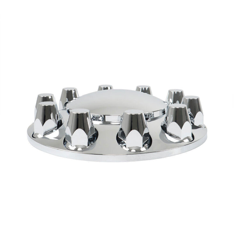 DURAFORCE Chrome Pair Front Wheel Covers Hub Axle Semi Plastic ABS 33mm Nut Covers