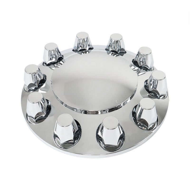 DURAFORCE Chrome Pair Front Wheel Covers Hub Axle Semi Plastic ABS 33mm Nut Covers