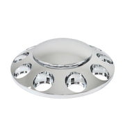 DURAFORCE Chrome Pair Front Wheel Covers Hub Axle Semi Plastic ABS 33mm Nut Covers