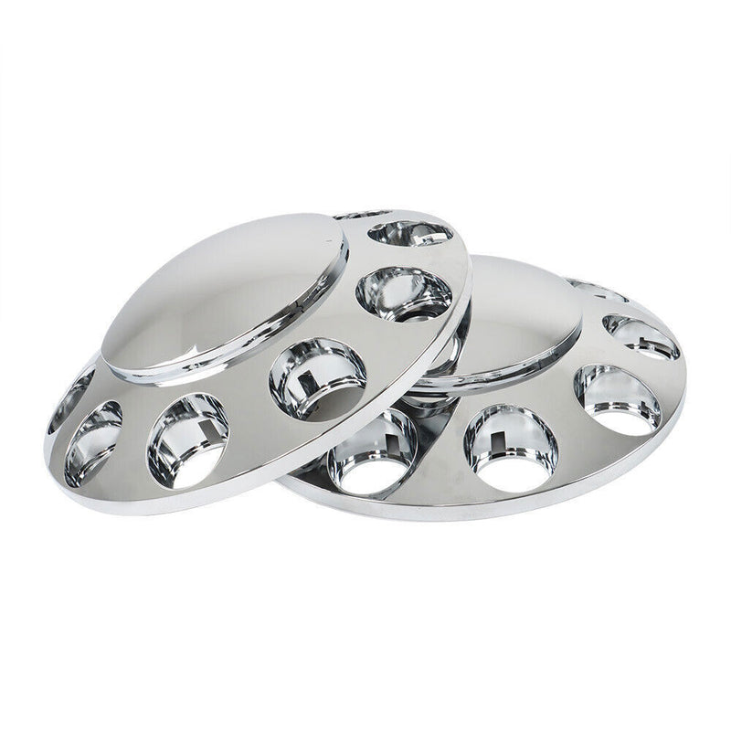 DURAFORCE Chrome Pair Front Wheel Covers Hub Axle Semi Plastic ABS 33mm Nut Covers