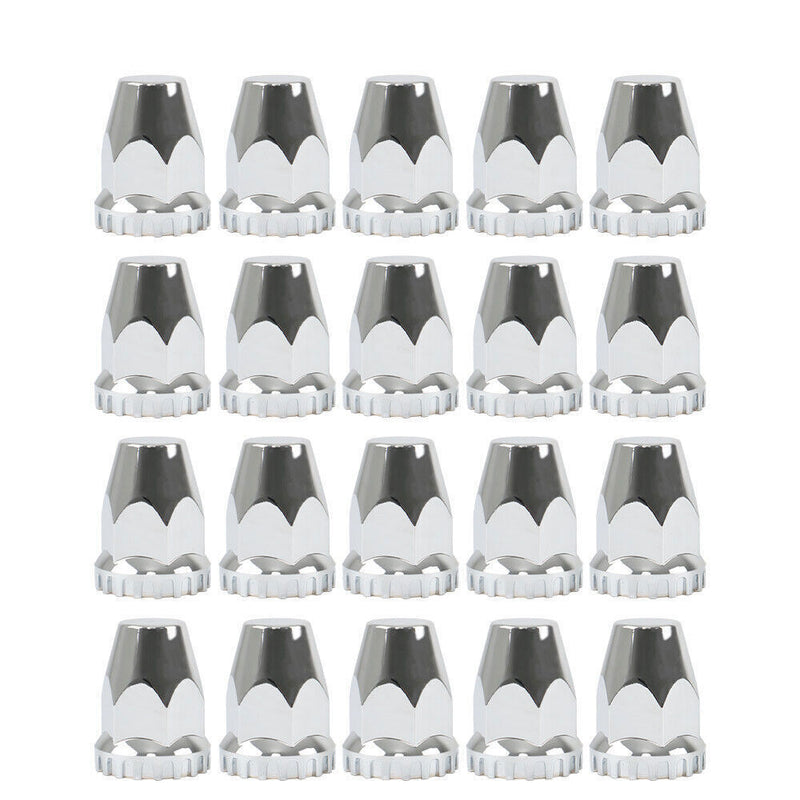 DURAFORCE Chrome Pair Front Wheel Covers Hub Axle Semi Plastic ABS 33mm Nut Covers