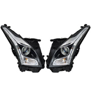 DURAFORCE Right+Left Headlight For 2013-2018 Cadillac ATS Halogen Chrome Housing