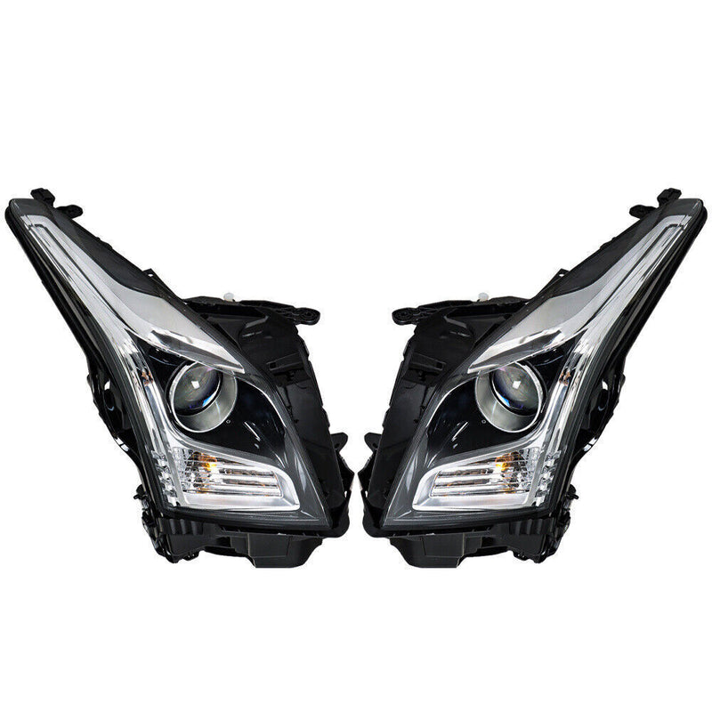 DURAFORCE Right+Left Headlight For 2013-2018 Cadillac ATS Halogen Chrome Housing