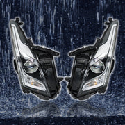 DURAFORCE Right+Left Headlight For 2013-2018 Cadillac ATS Halogen Chrome Housing