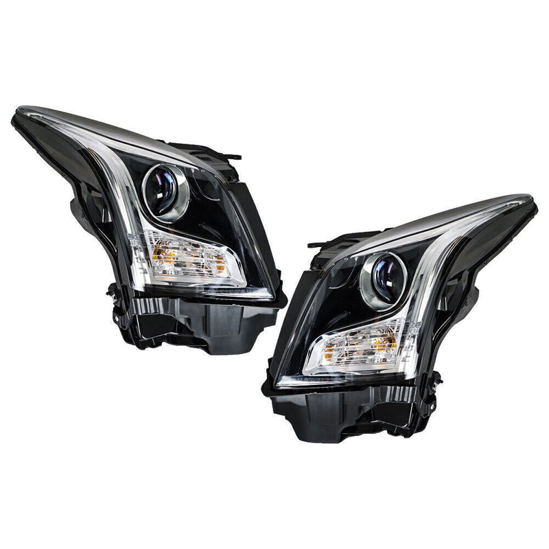 DURAFORCE Right+Left Headlight For 2013-2018 Cadillac ATS Halogen Chrome Housing