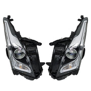DURAFORCE Right+Left Headlight For 2013-2018 Cadillac ATS Halogen Chrome Housing