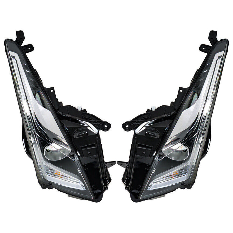 DURAFORCE Right+Left Headlight For 2013-2018 Cadillac ATS Halogen Chrome Housing