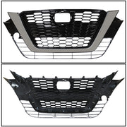 DURAFORCE Front Upper Grill For 2019-2021 Nissan Altima Chrome Black Factory Style