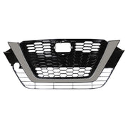 DURAFORCE Front Upper Grill For 2019-2021 Nissan Altima Chrome Black Factory Style