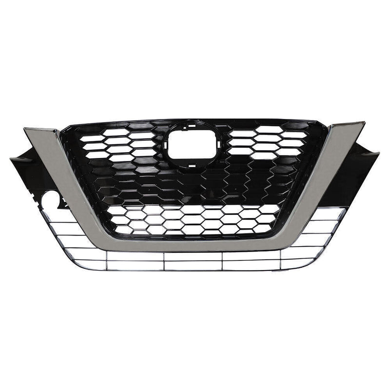 DURAFORCE Front Upper Grill For 2019-2021 Nissan Altima Chrome Black Factory Style