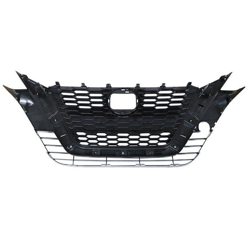 DURAFORCE Front Upper Grill For 2019-2021 Nissan Altima Chrome Black Factory Style