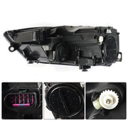 DURAFORCE Left+Right Headlights For 2011-2018 Volkswagen Jetta Halogen Black Bezel