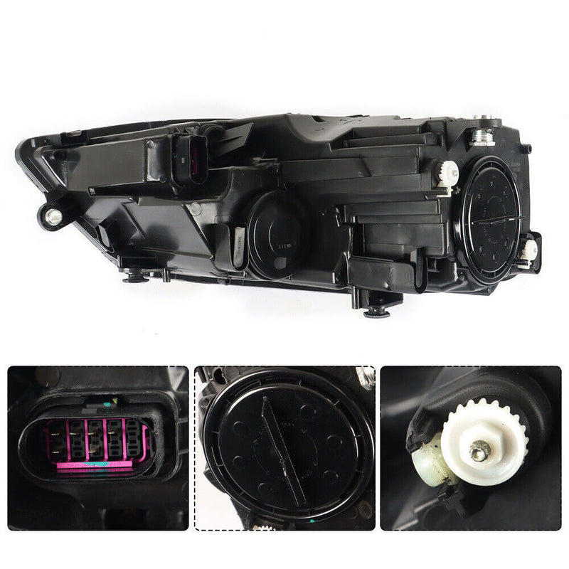 DURAFORCE Left+Right Headlights For 2011-2018 Volkswagen Jetta Halogen Black Bezel