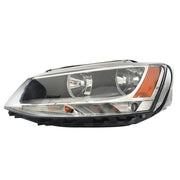 DURAFORCE Left+Right Headlights For 2011-2018 Volkswagen Jetta Halogen Black Bezel