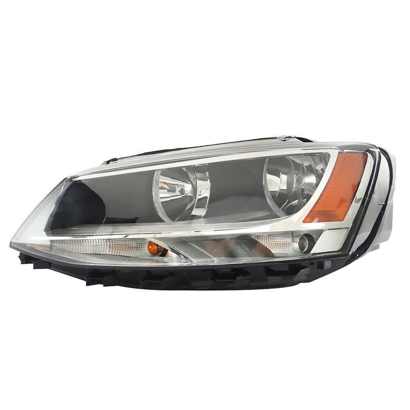 DURAFORCE Left+Right Headlights For 2011-2018 Volkswagen Jetta Halogen Black Bezel