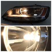 DURAFORCE Left+Right Headlights For 2011-2018 Volkswagen Jetta Halogen Black Bezel