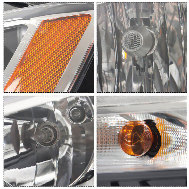 DURAFORCE Left+Right Headlights For 2011-2018 Volkswagen Jetta Halogen Black Bezel